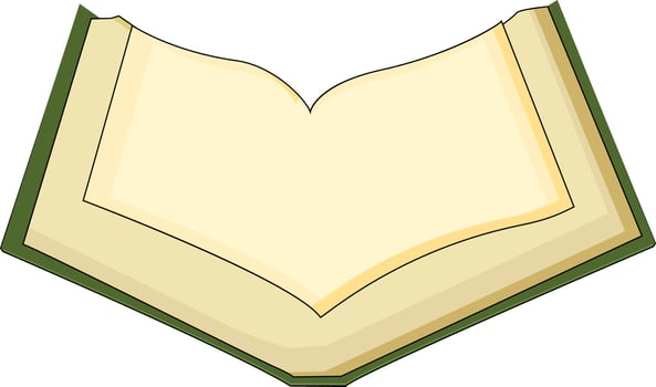 Isolated illustration of open book. vector