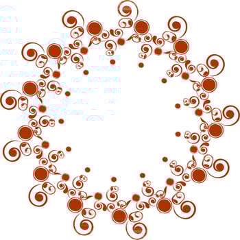 Floral abstract design pattern in circular form. vector