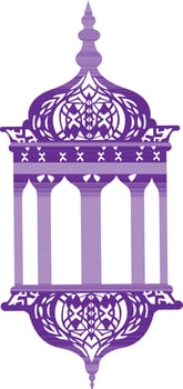 Isoalted illustration of decorative arabic lamp. vector