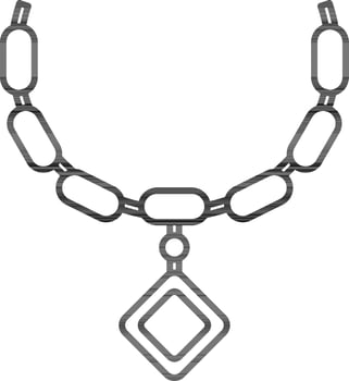 Vector Illustration of Pendant Necklace in Line Art.