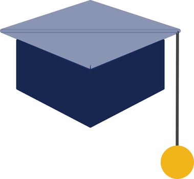 Flat style mortarboard hat. vector