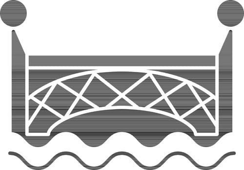 Glyph Bridge Icon on White Background. vector