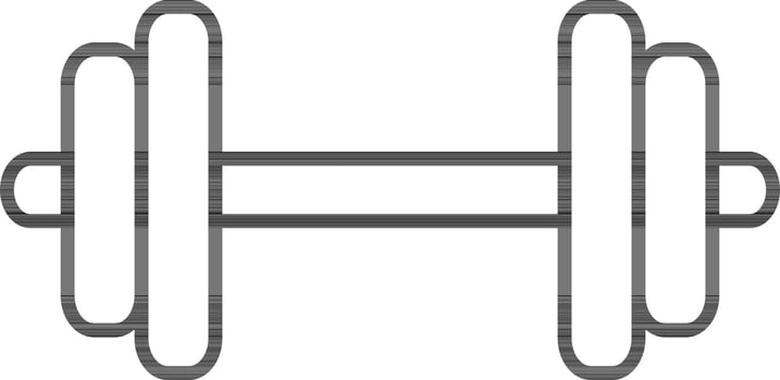 Black Line Art Illustration of Dumbbell Icon. vector
