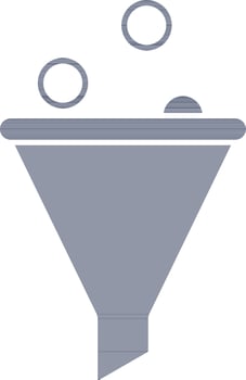 Flat Style of Filter or Funnel Icon in Blue and White Color. vector
