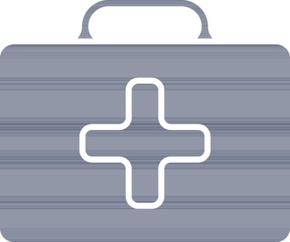 First Aid Box Icon in Blue and White Color. vector
