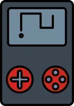 Snake Game In Game Boy Icon. vector