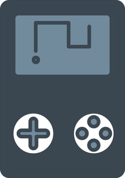 Grey Color Snake Game In Game Boy Icon. vector