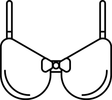 Bow with Bra Icon in Black Outline. vector
