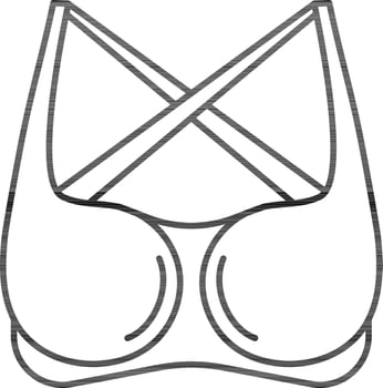 Strappy Bra Icon in Black Line Art. vector