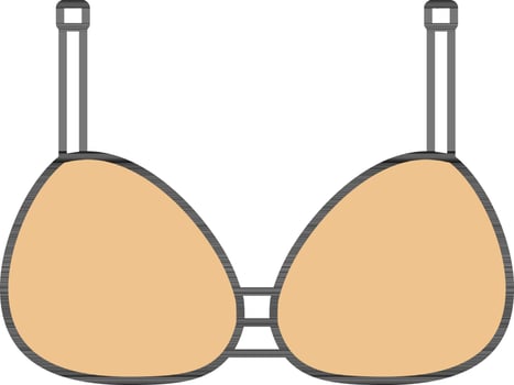 Illustration of Bra Icon in Black and Yellow Color. vector