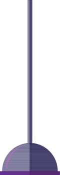 Flat style plumbing plunger in purple color. vector