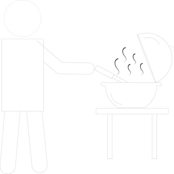 Character of black line art faceless man. vector