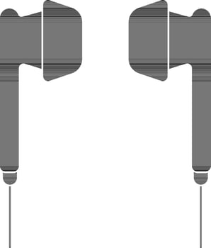 Earphone Icon In Black And White Color. vector