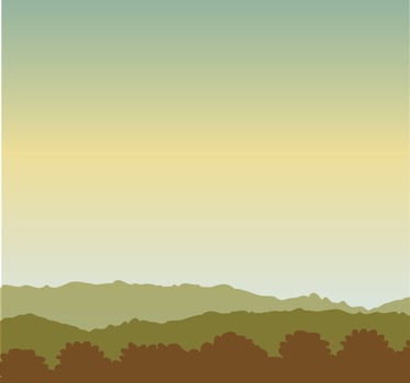 Flat shiny view of beautiful scenery. vector