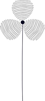 Thin line art illustration of flower. vector