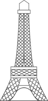 Eiffel Tower Icon in Black Thin Line. vector