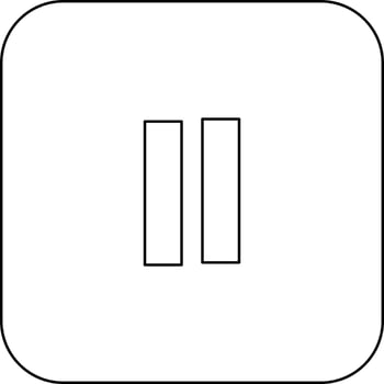 Push button icon in stroke for multimedia concept. vector