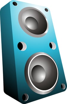 3D audio sound speaker. vector