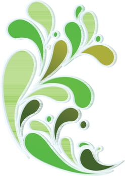 Green leaves decorated background. vector