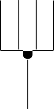 Black and white rake in flat style. vector