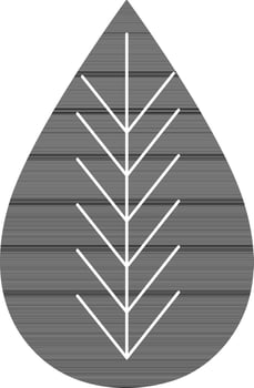 Flat style leaf in black and white color. vector