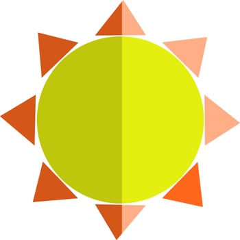 Yellow and orange sun. vector