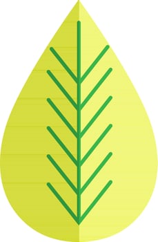 Green and yellow leaf icon. vector