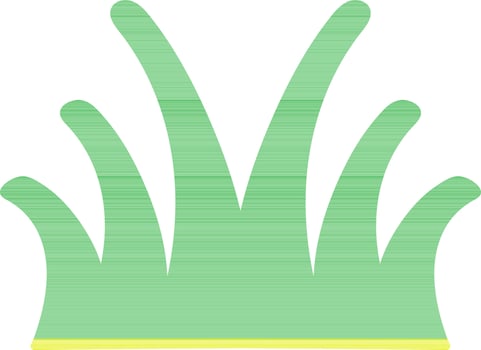 Flat style grass in green color. vector