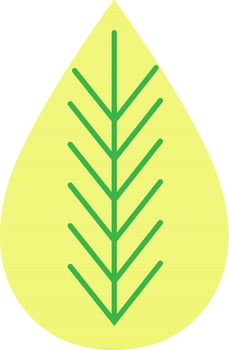 Green and yellow leaf icon. vector