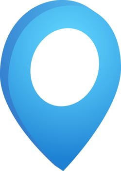 Sky blue color icon of map pin. vector