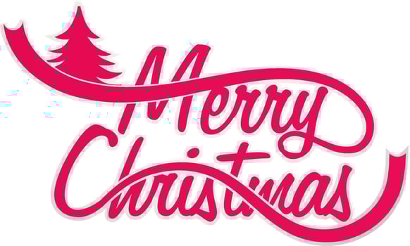 Merry christmas lettering design. vector