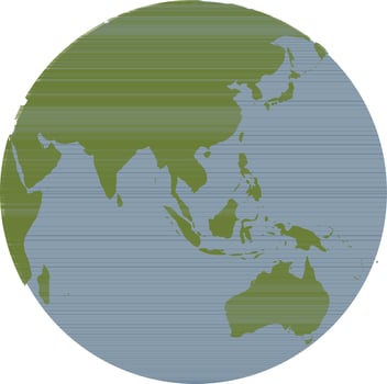 Blue and green earth globe. vector