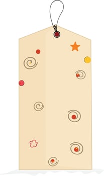 Decorated tag or label. vector