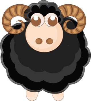 Cartoon character of a black sheep. vector