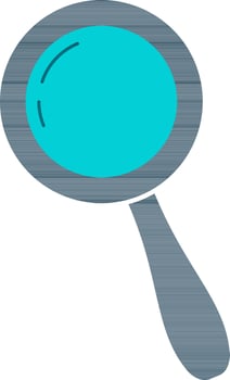 Magnifying glass in blue color. vector