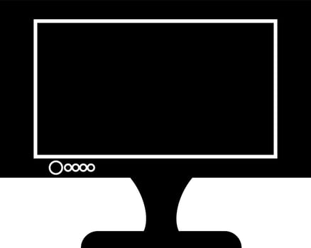 Isolated black television. Glyph icon or symbol. vector