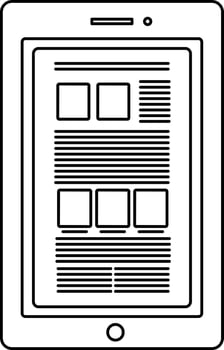 Blank news in tablet. vector