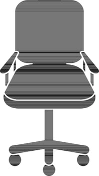 Illustration of rolling chair icon for sitting in glyph style. vector