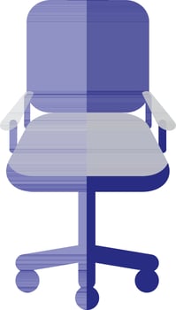 Illustration of rolling chair icon for sitting with half shadow. vector