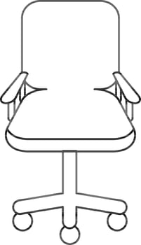 Rolling chair icon in stroke for sitting. vector
