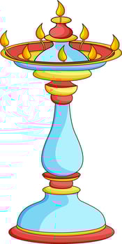 Illustration of brass oil lamp. vector