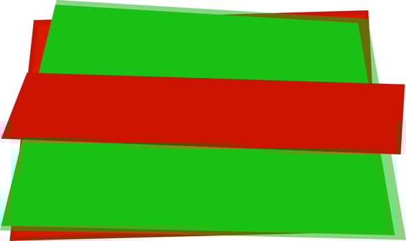 Green and red paper tag or banner design. vector