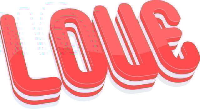 Creative 3D Pink Text Love. vector