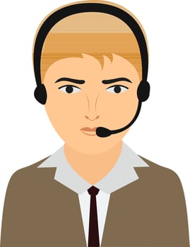 Character of a customer support operator. vector