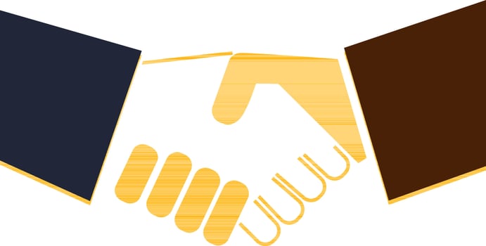 Illustration of handshake for Business. vector