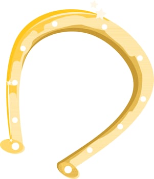 Illustration of a golden horseshoe. vector