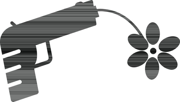 Icon of gun shooting flower. vector