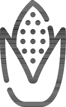 Line Art Corn Icon in Flat Style. vector