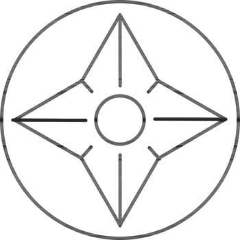 Line art, icon of campass in flat style. vector