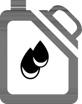 Black and white oil can flat style illustration. vector